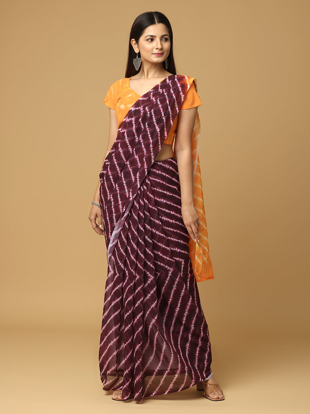 Soft Georgette Geometric Digital Print Party Wear Saree