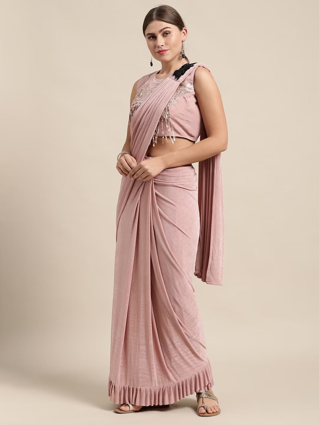 Party wear saree on sale draping