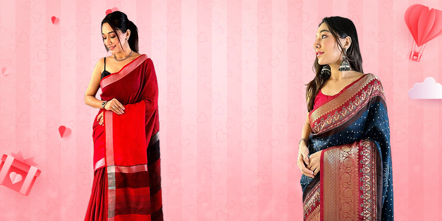 Valentine’s Day Gift Guide: Stunning Sarees &amp; Accessories for Her