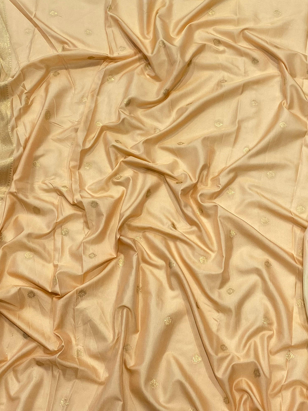 Close-up of Soft Silk Banarasi Saree fabric