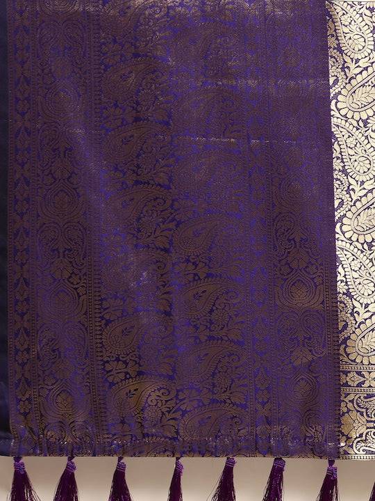 Purple Kanjivaaram Pattu Border Soft Silk Saree