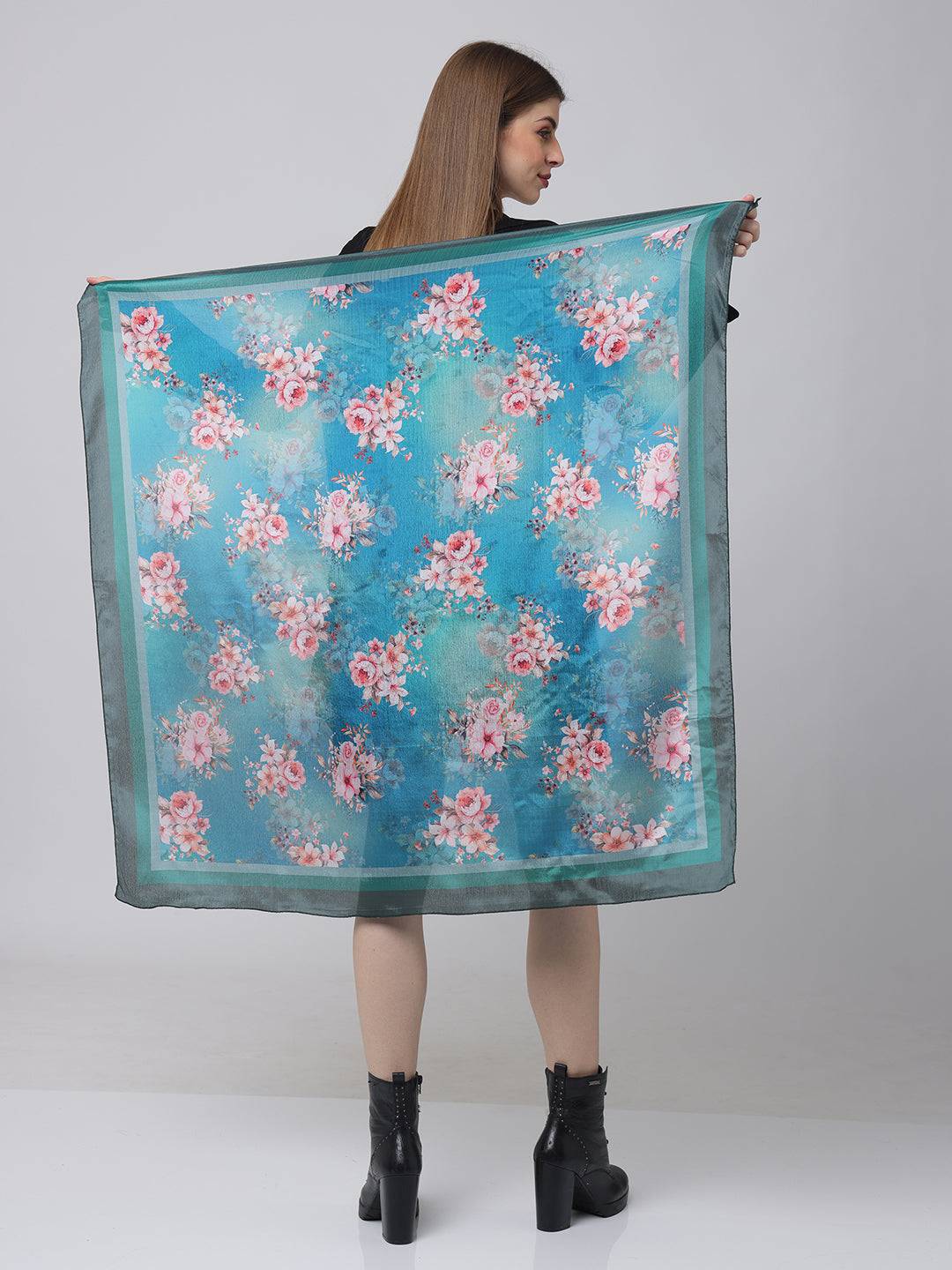 Turquoise Blossom Scarf