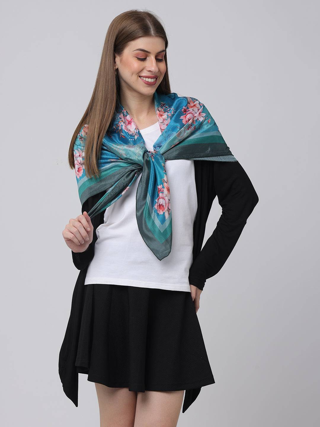 Turquoise Blossom Scarf