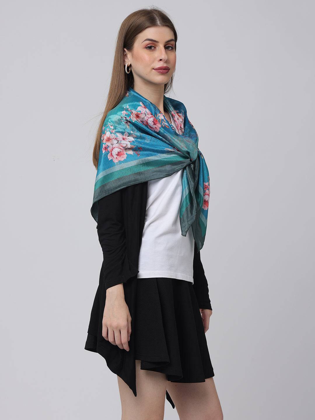 Turquoise Blossom Scarf