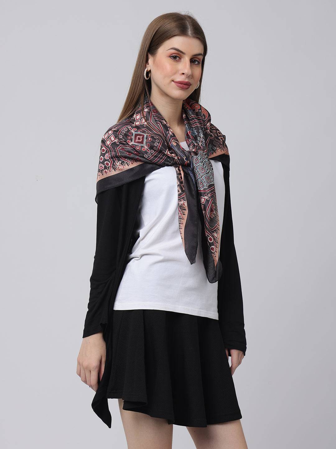 Geometric Midnight Motif Scarf