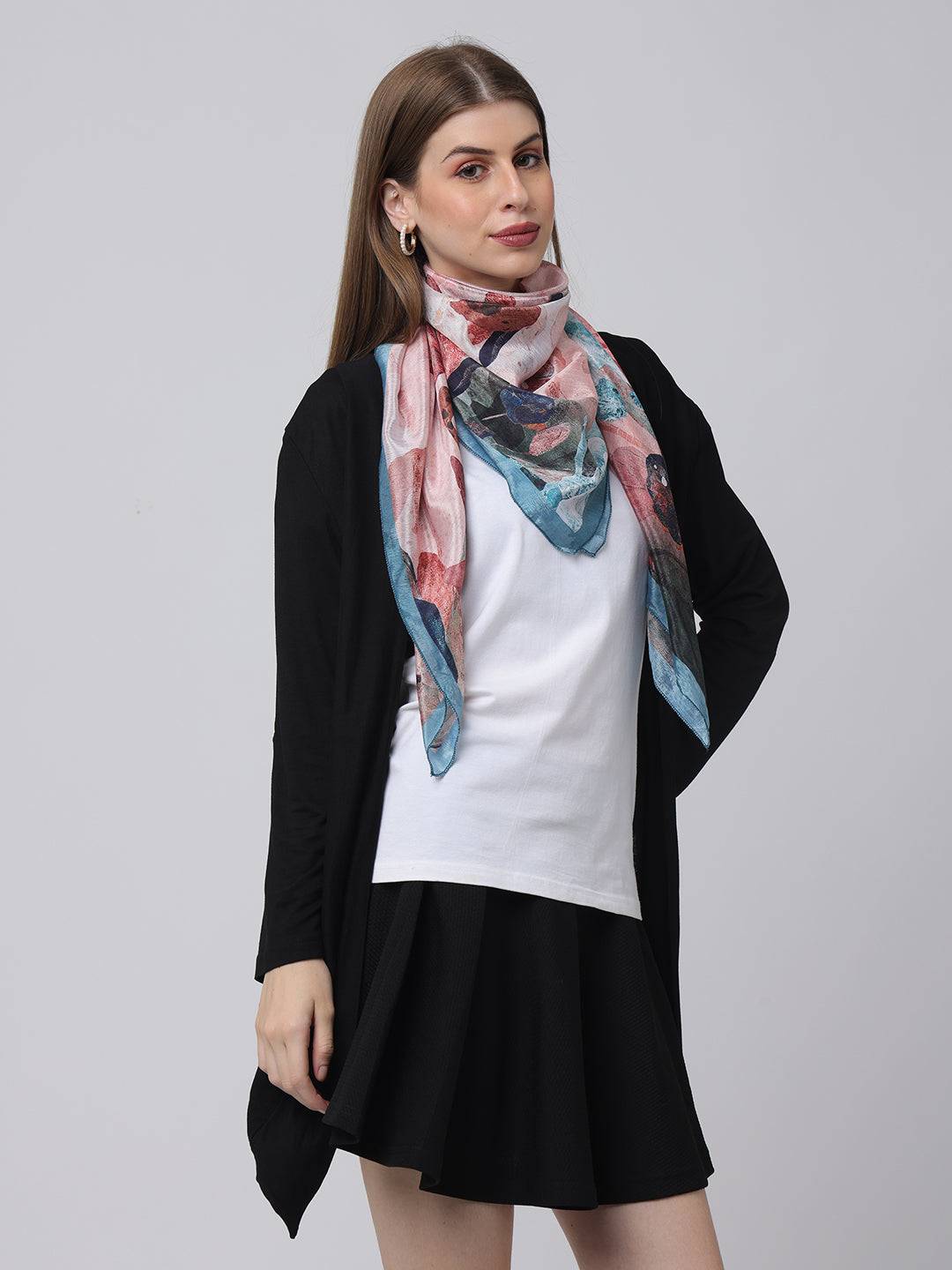 Rose Pink Floral Scarf