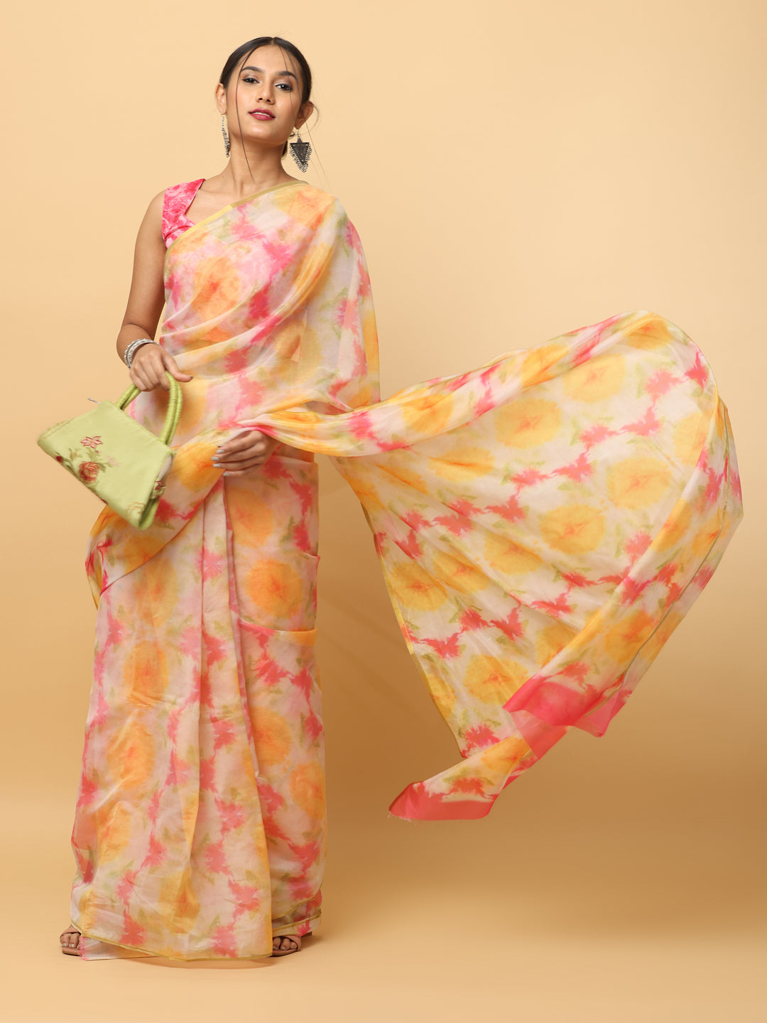  Batik Print Chanderi Silk Designer Saree 