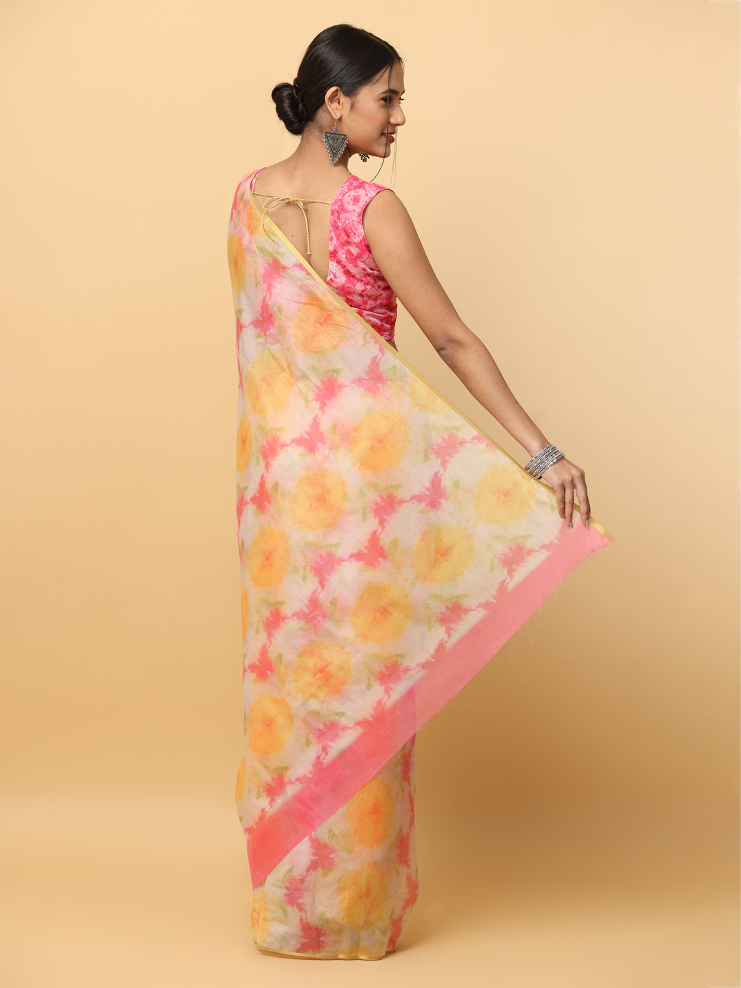  Batik Print Chanderi Silk Designer Saree 