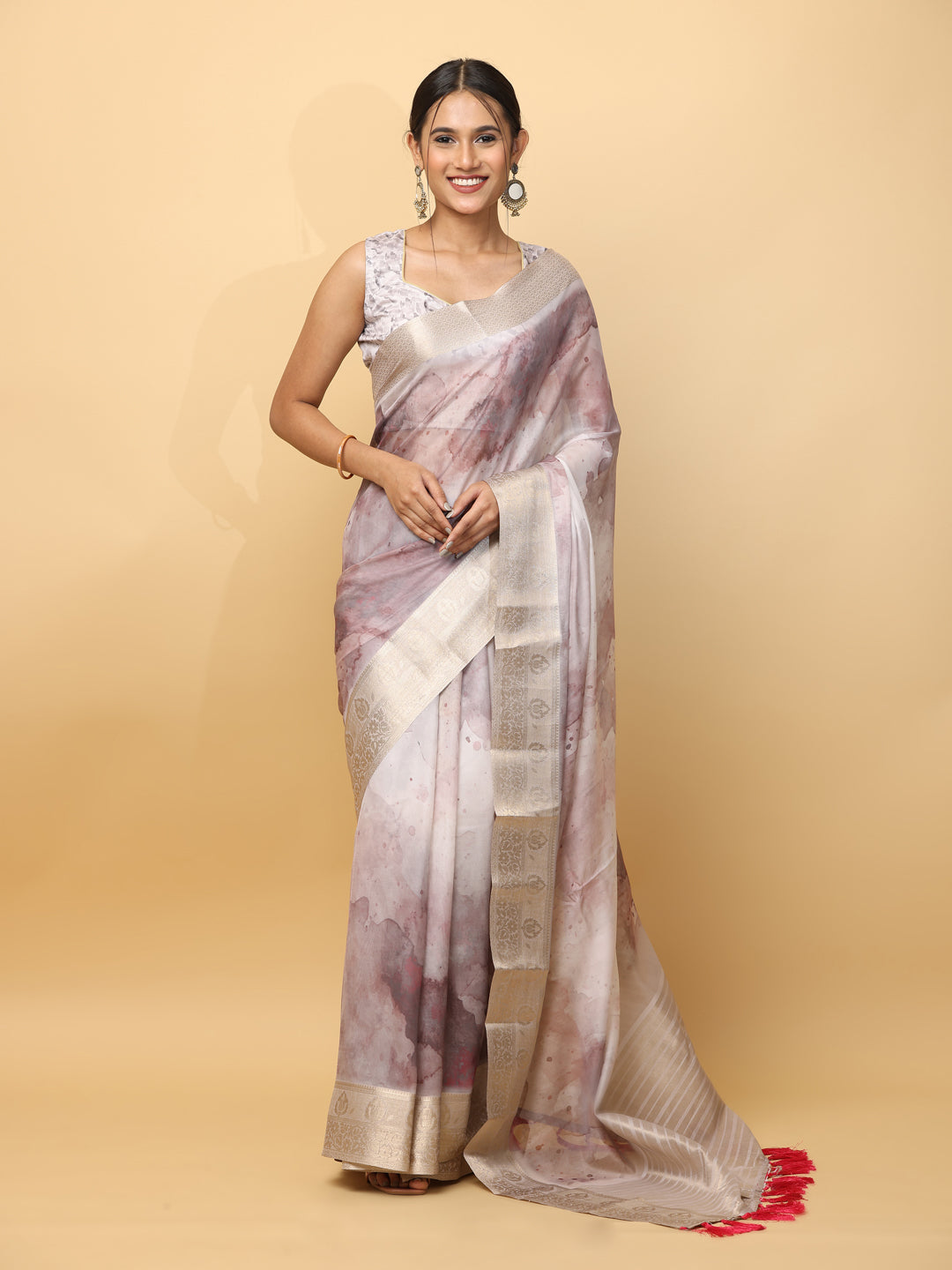 Pure Chiffon Dual Tone Designer Saree 