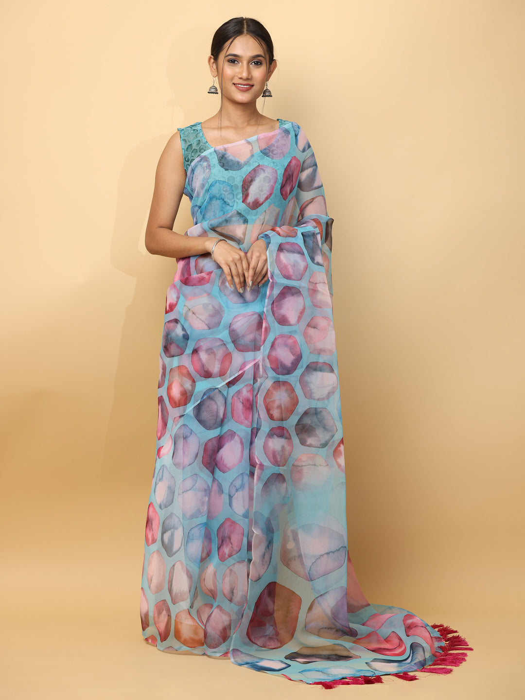 Soft Orgenza Digital Print Party Wear Saree 