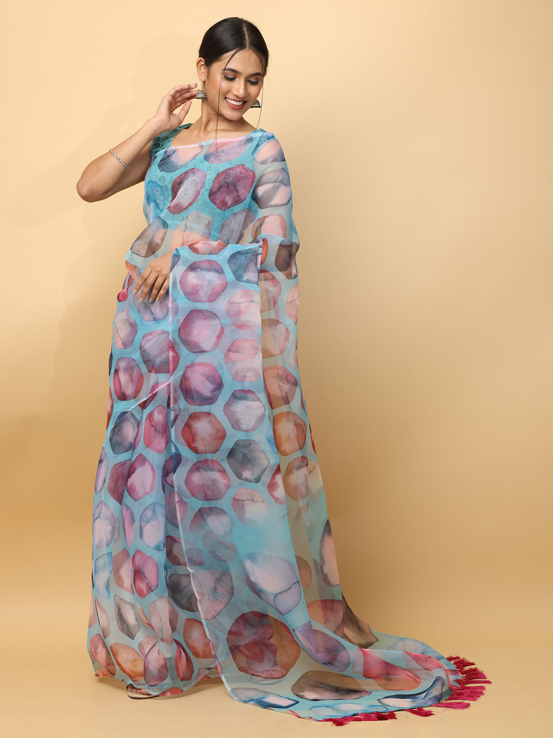 Soft Orgenza Digital Print Party Wear Saree 