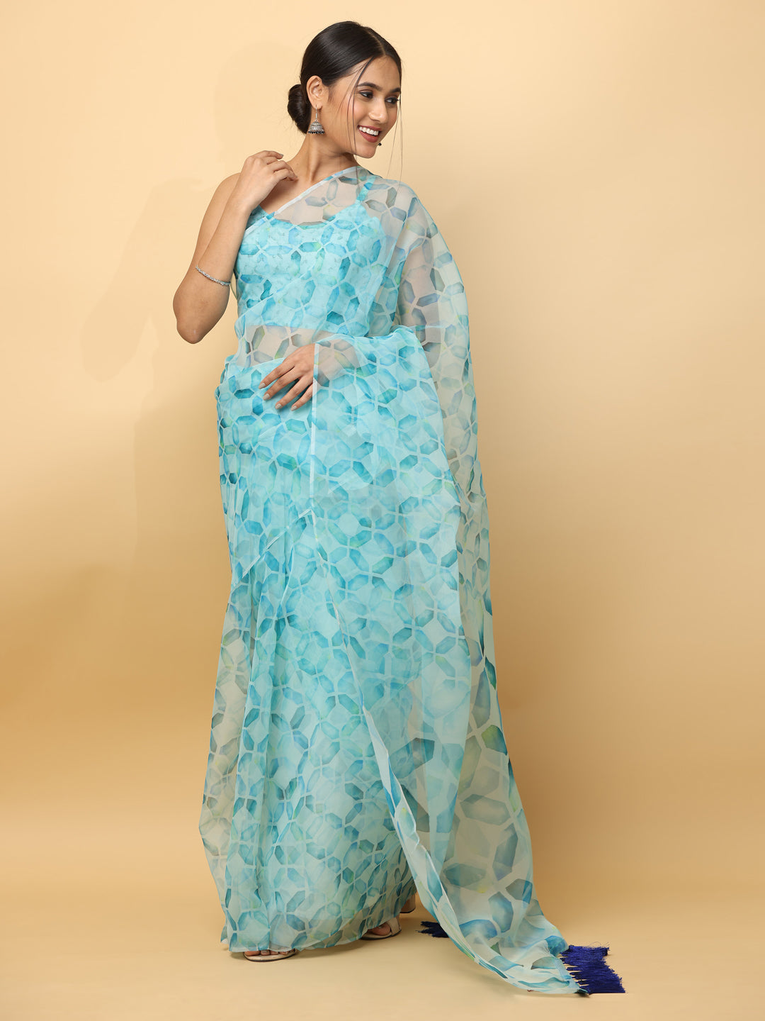 Soft Orgenza Digital Print Party Wear Saree 