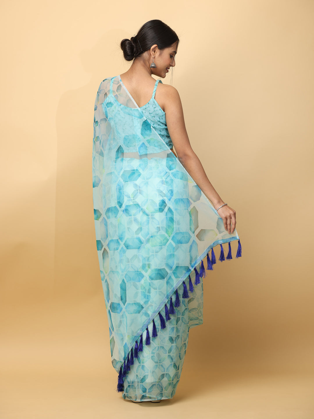 Soft Orgenza Digital Print Party Wear Saree 