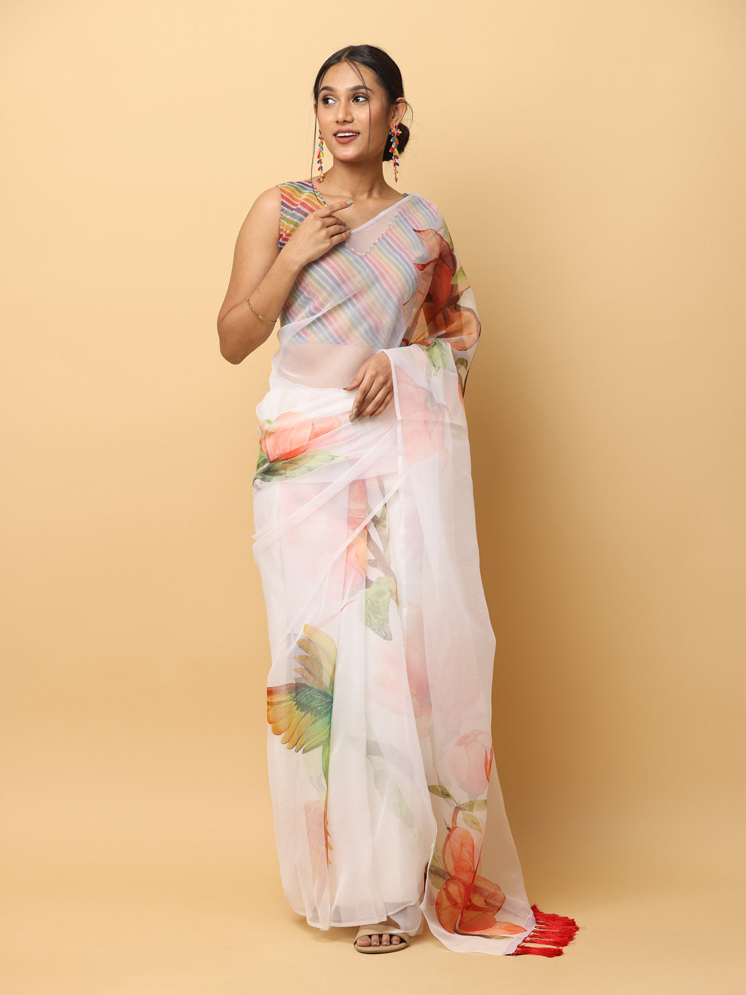 Soft Orgenza Digital Print Party Wear Saree 