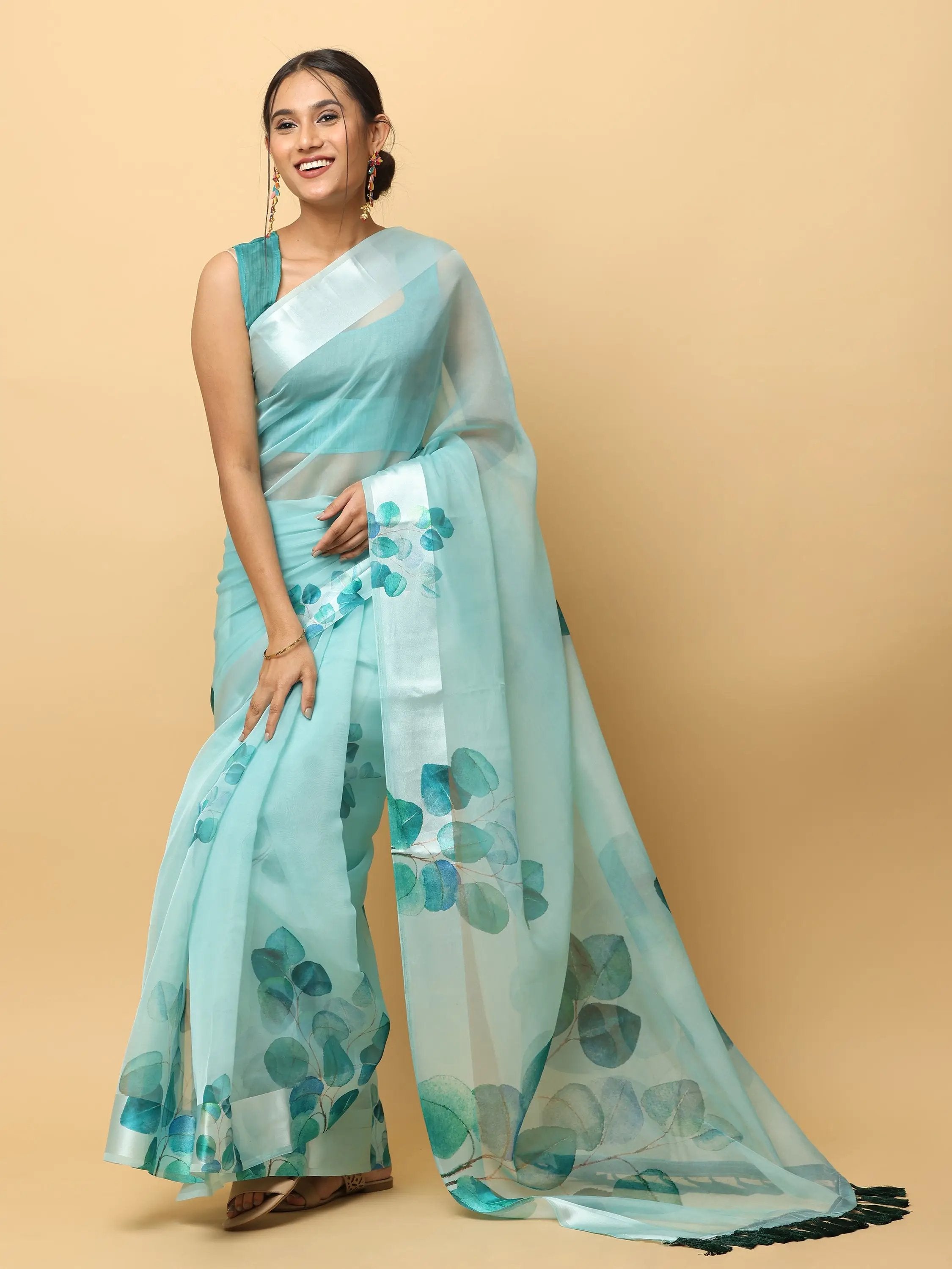 Soft Orgenza Digital Print Party Wear Saree