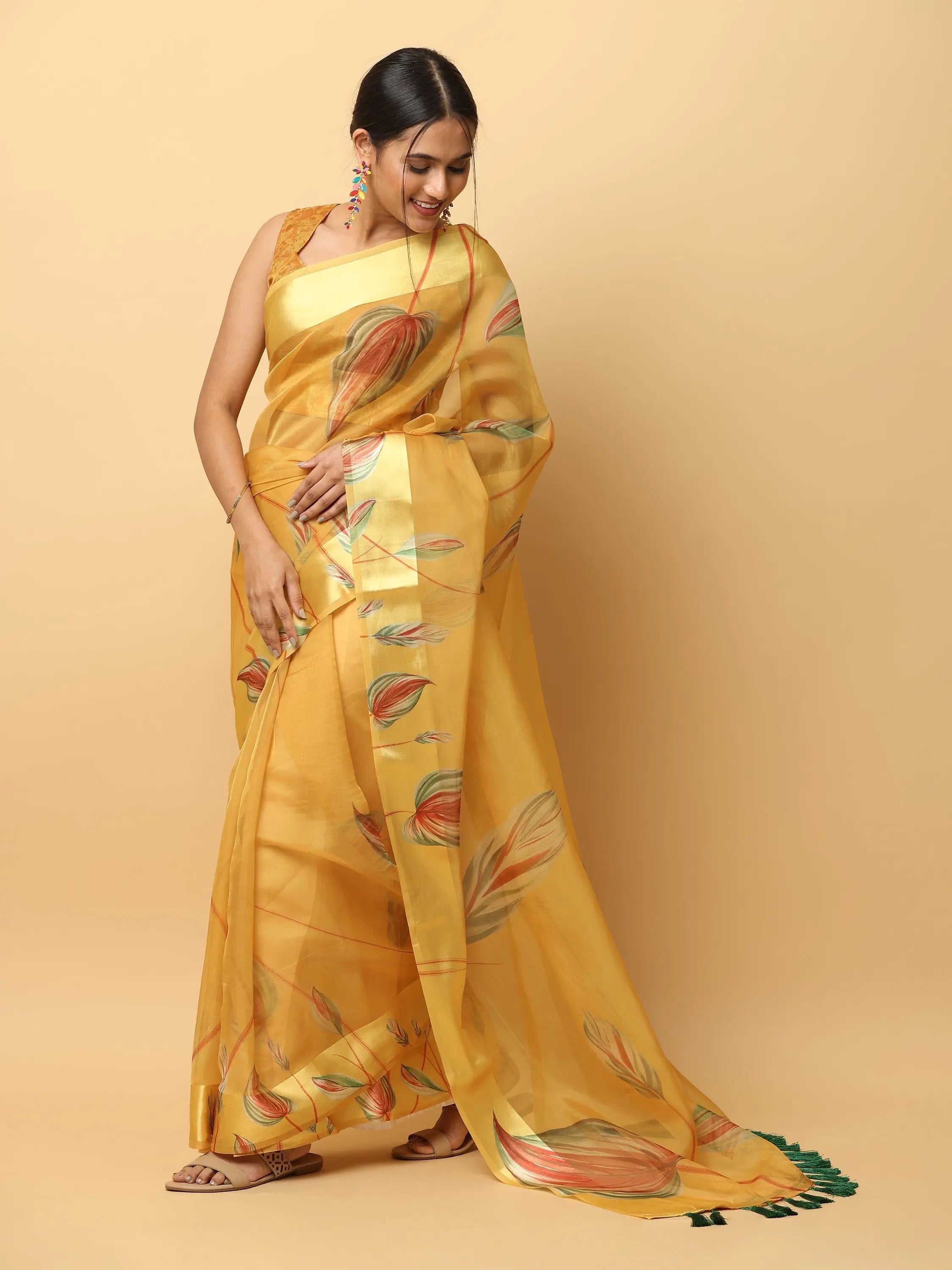 Soft Orgenza Digital Print Party Wear Saree