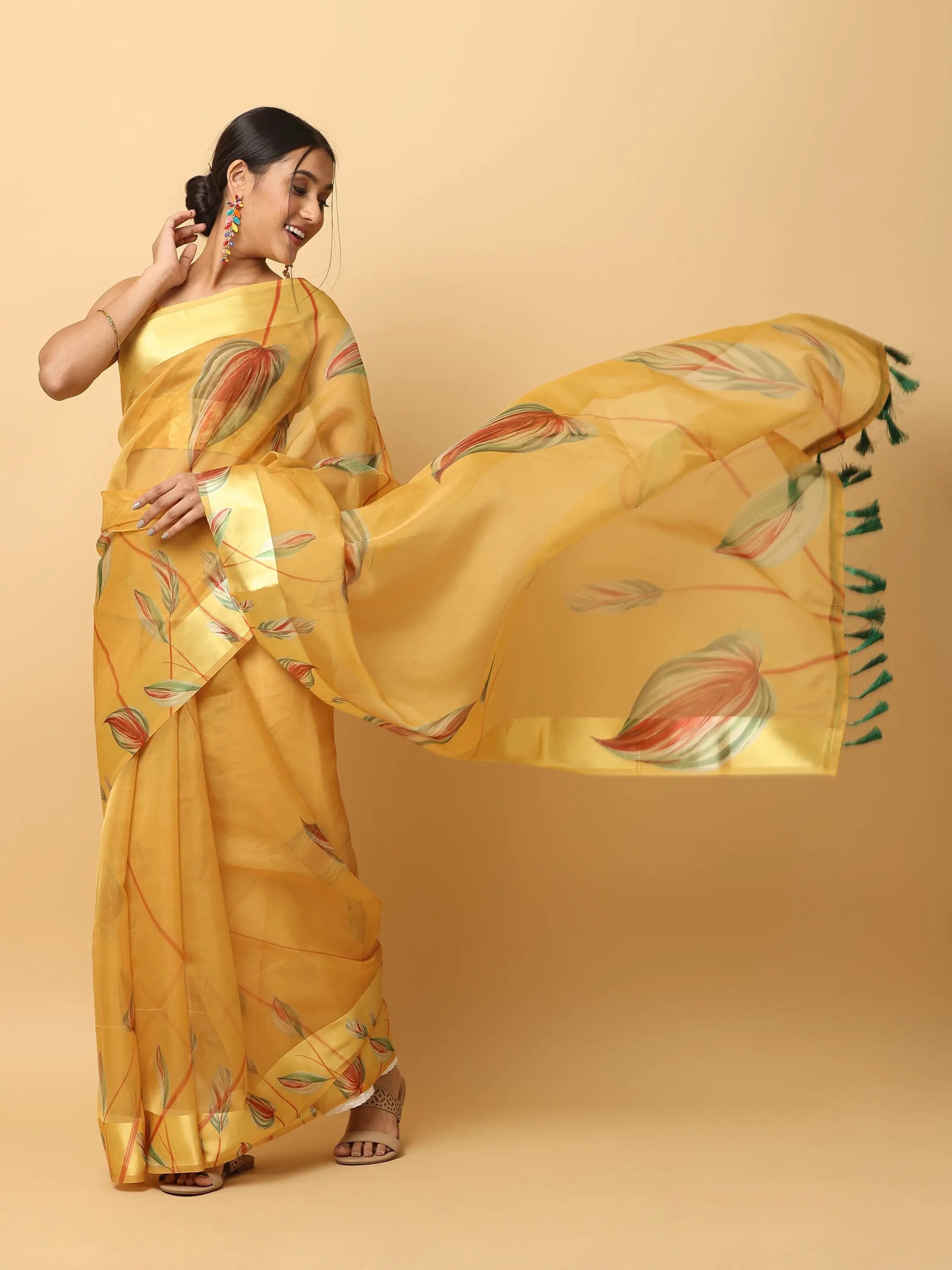 Soft Orgenza Digital Print Party Wear Saree