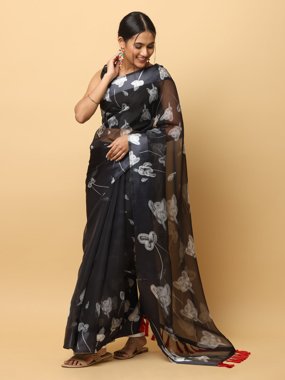 Soft Orgenza Digital Print Party Wear Saree