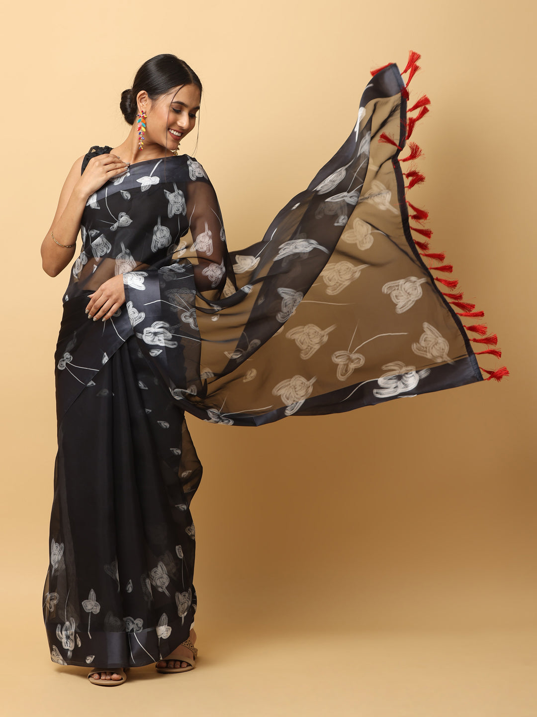 Soft Orgenza Digital Print Party Wear Saree