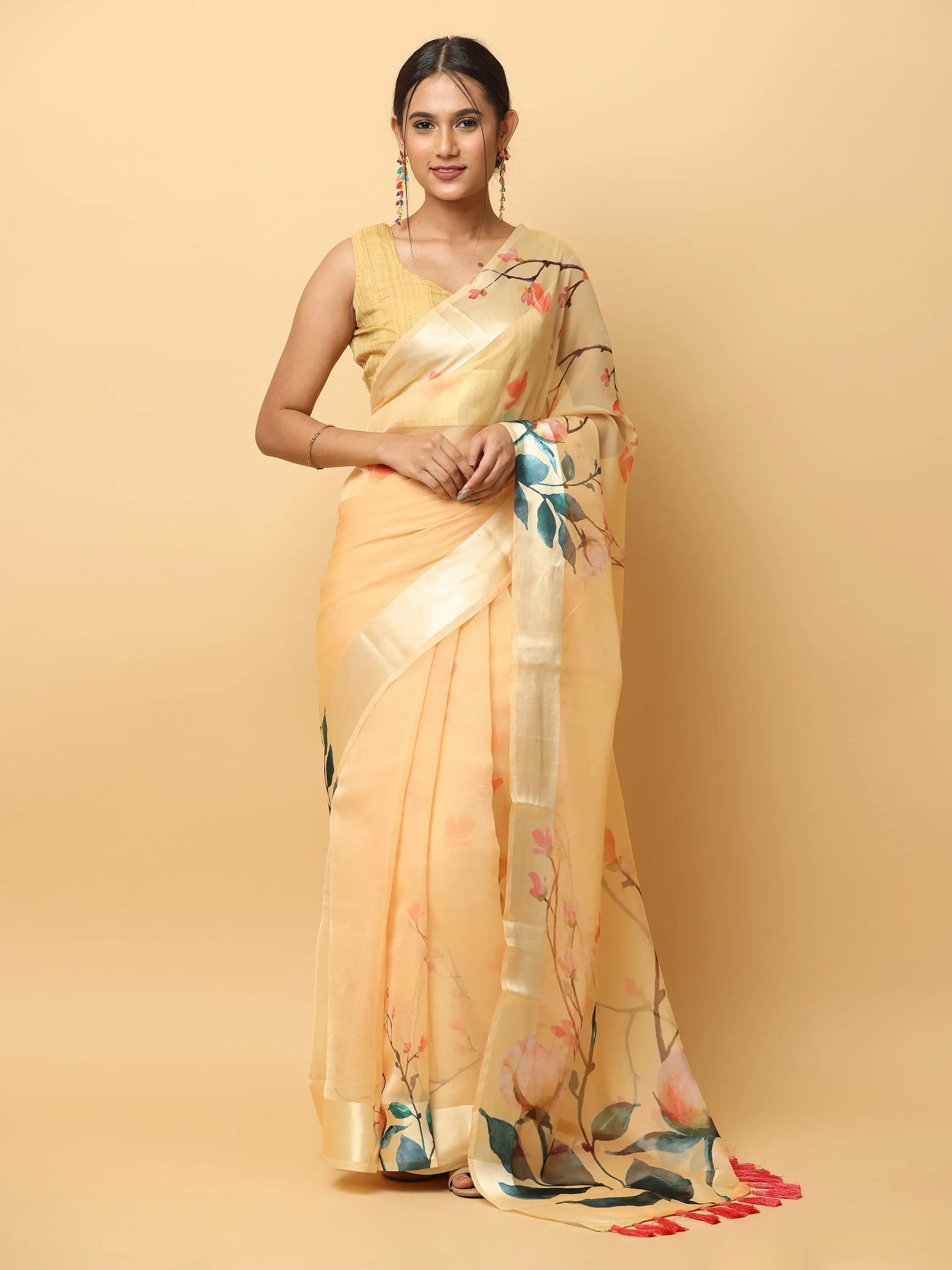 Soft Orgenza Digital Print Party Wear Saree