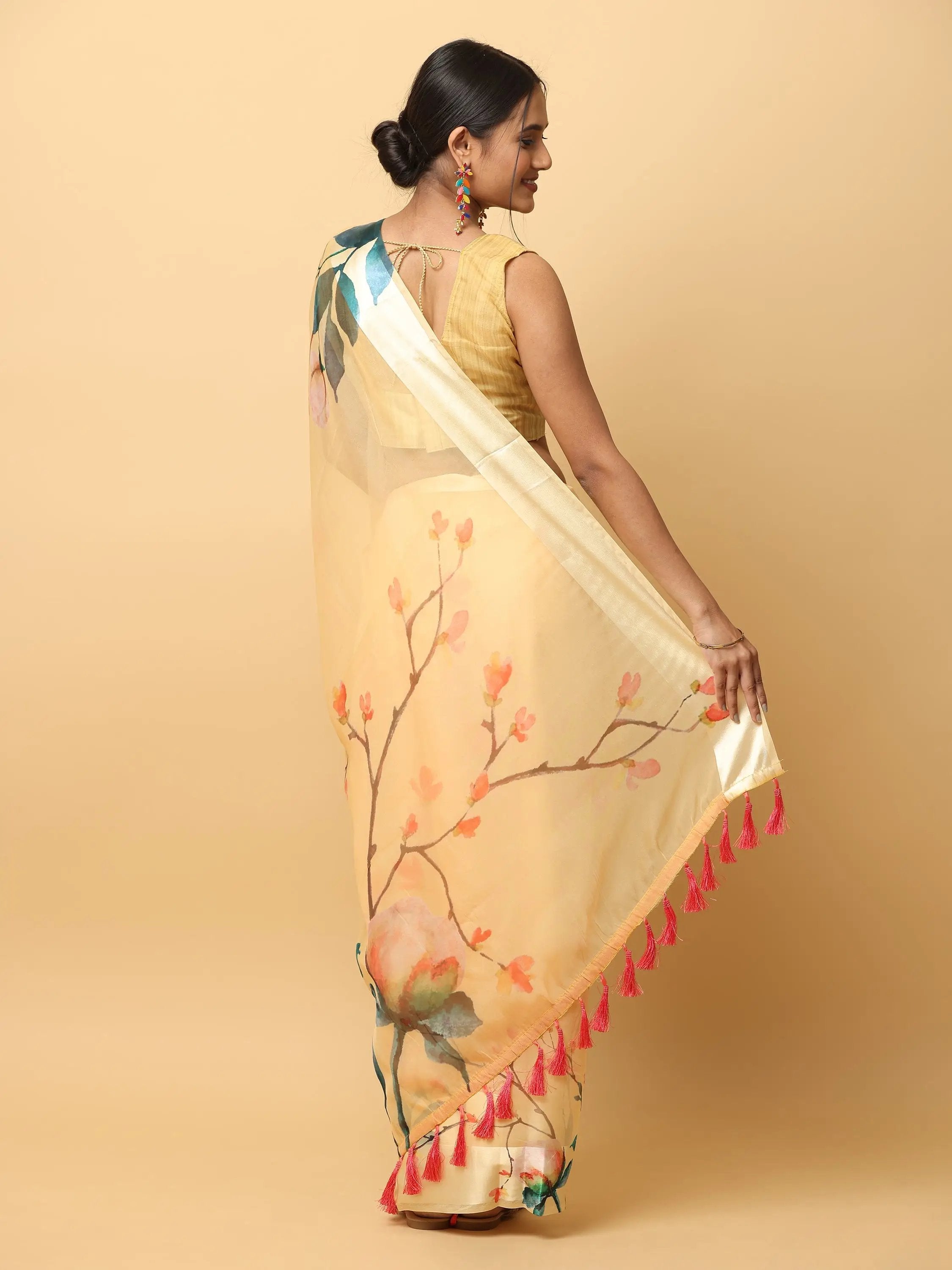 Soft Orgenza Digital Print Party Wear Saree