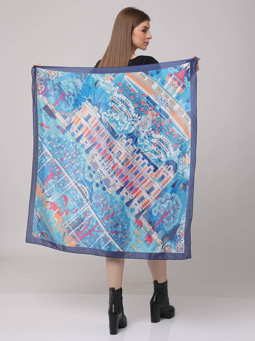 Deep Blue PaiIsley Scarf