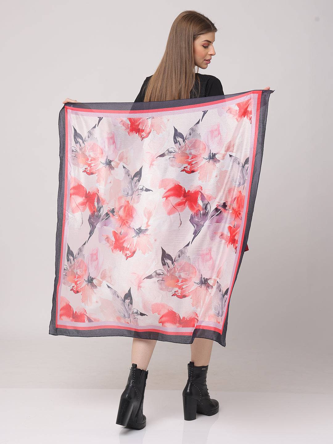 Floral Camellia Pink Scarf