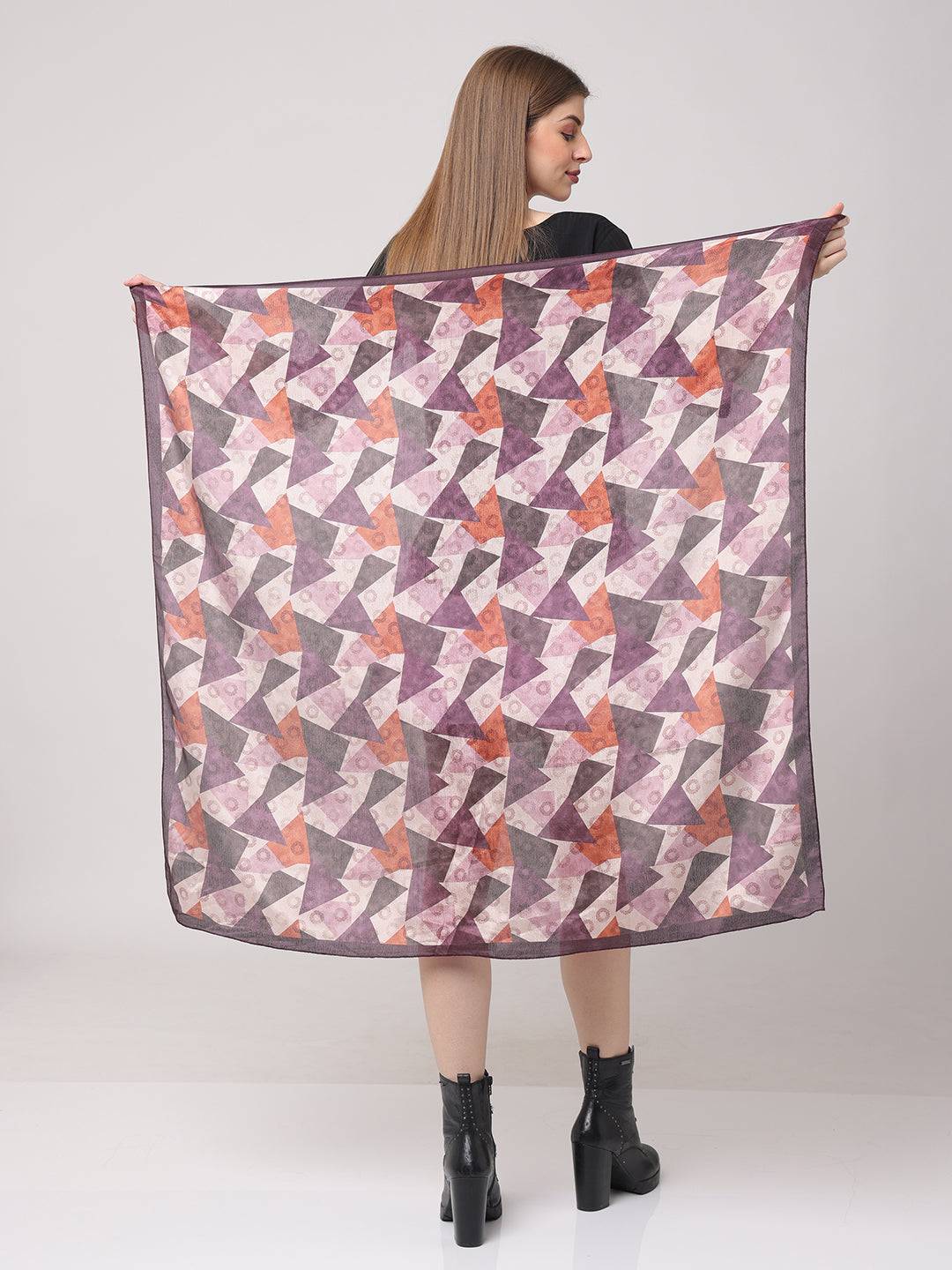 Vibrant Geometric Patterned Scarf