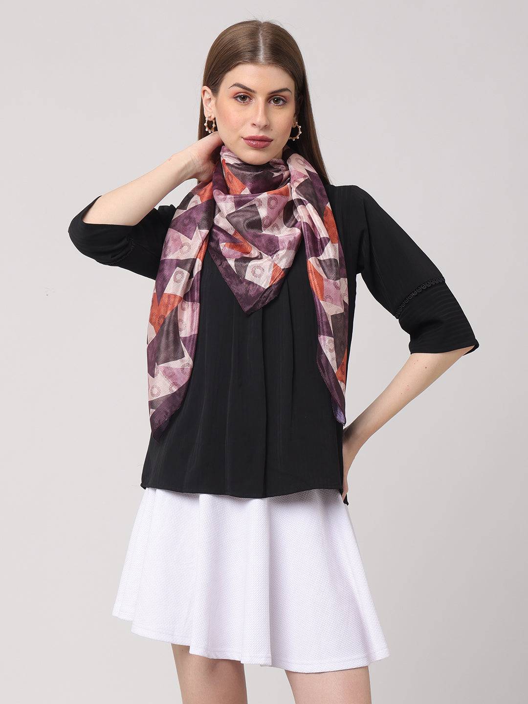 Vibrant Geometric Patterned Scarf