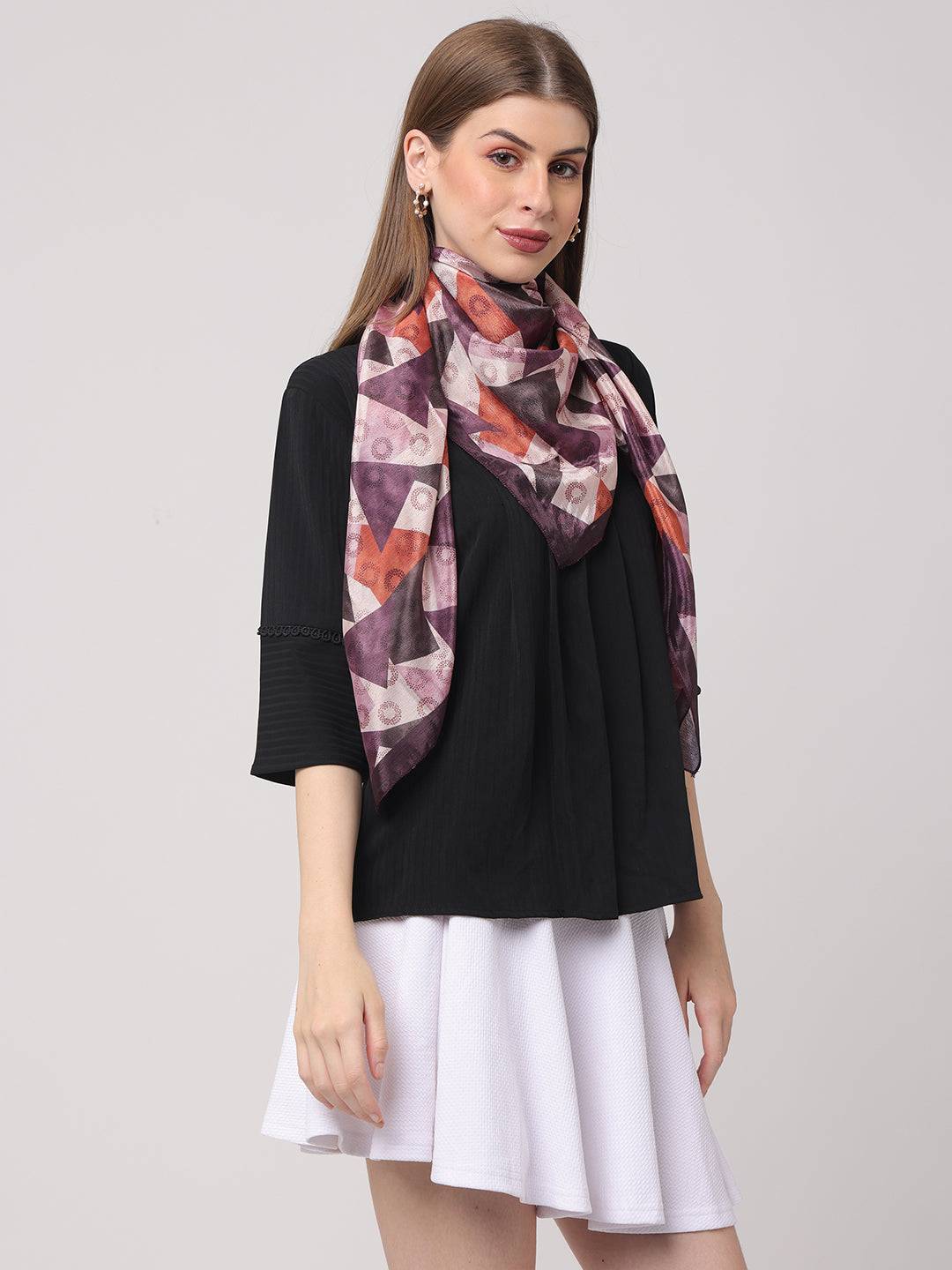 Vibrant Geometric Patterned Scarf