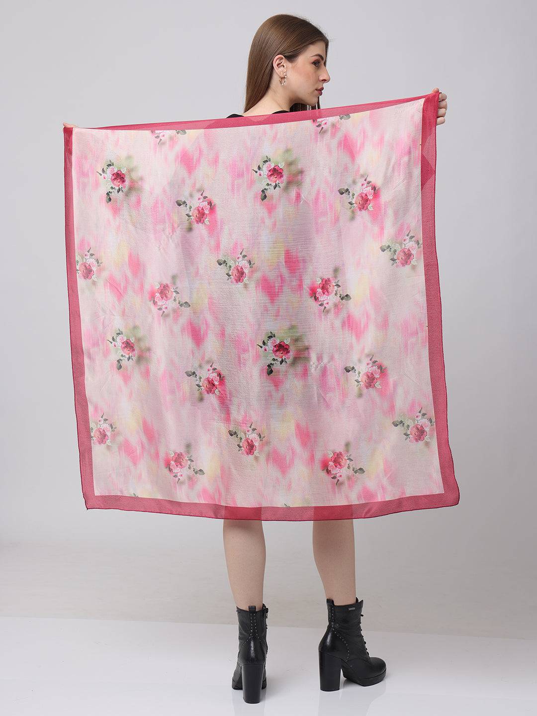 Dreamy Pink Floral Scarf