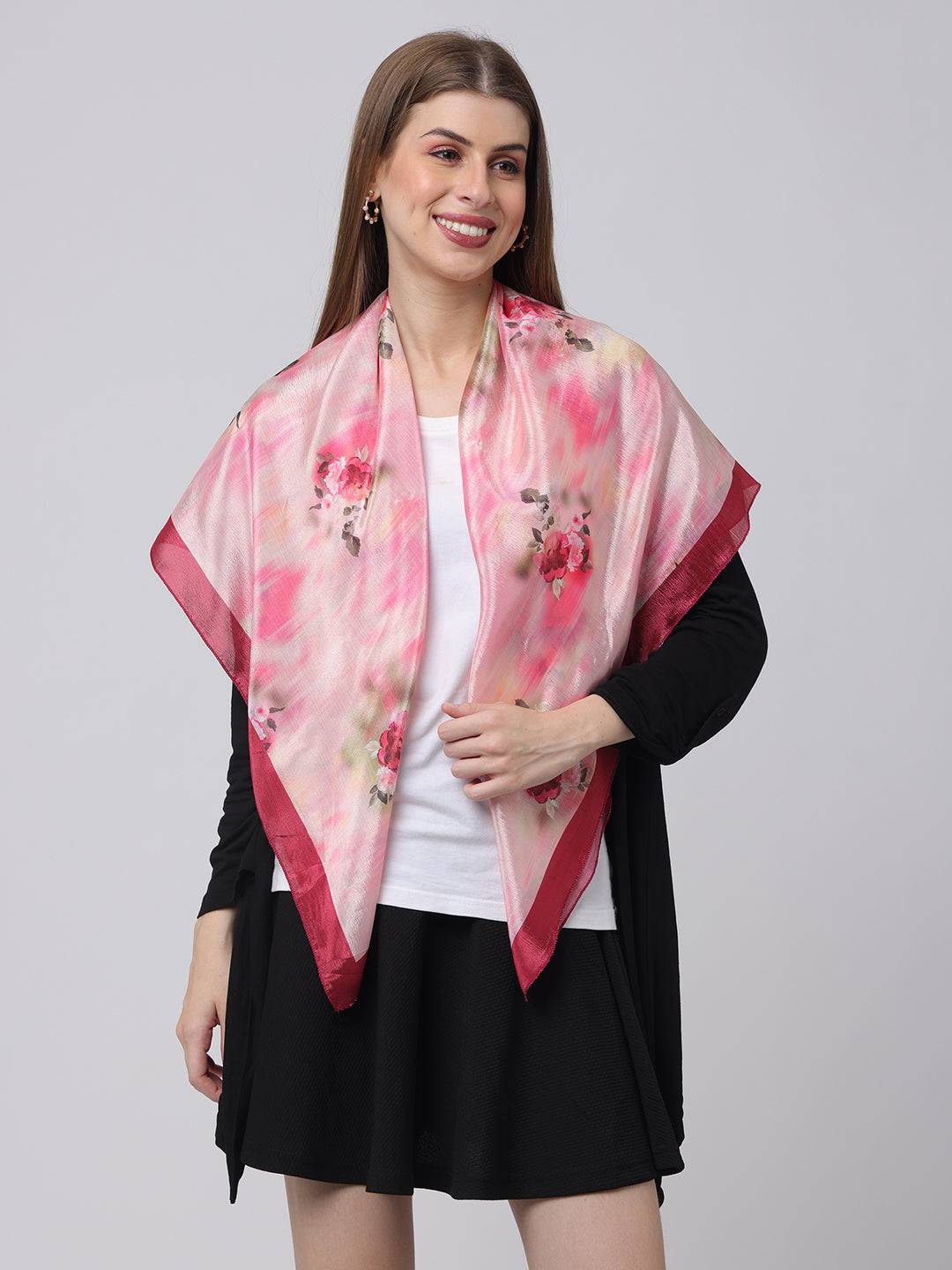 Dreamy Pink Floral Scarf