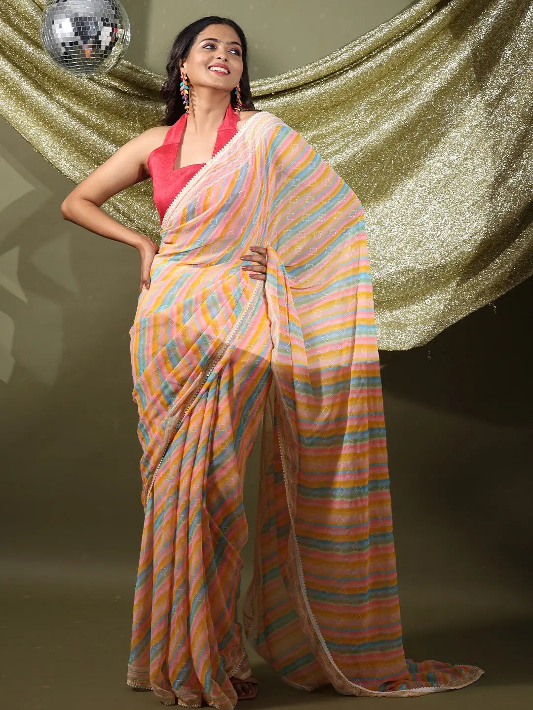  Soft Georgette Multi Colored Saree