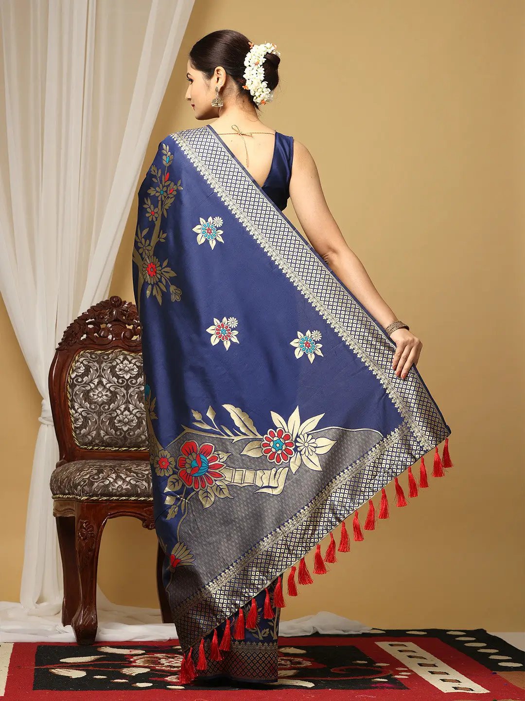 Banarasi Katan Silk  Saree With Zari Butti