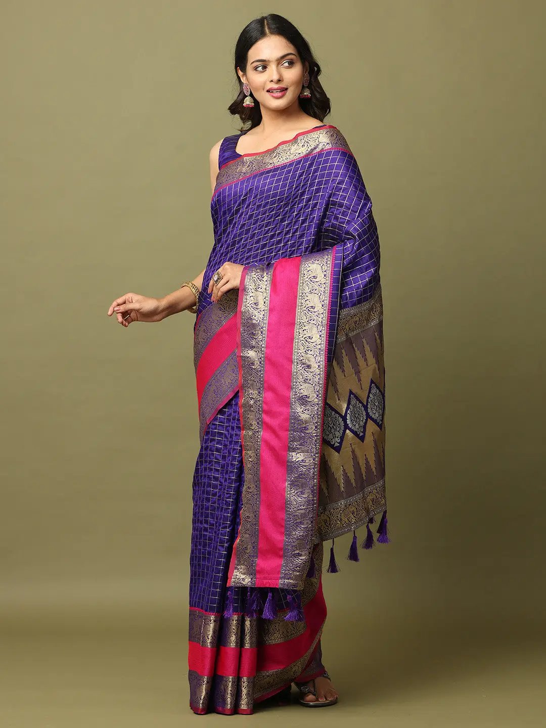 Elegant Soft Silk Zari Kanchi Banarasi Saree