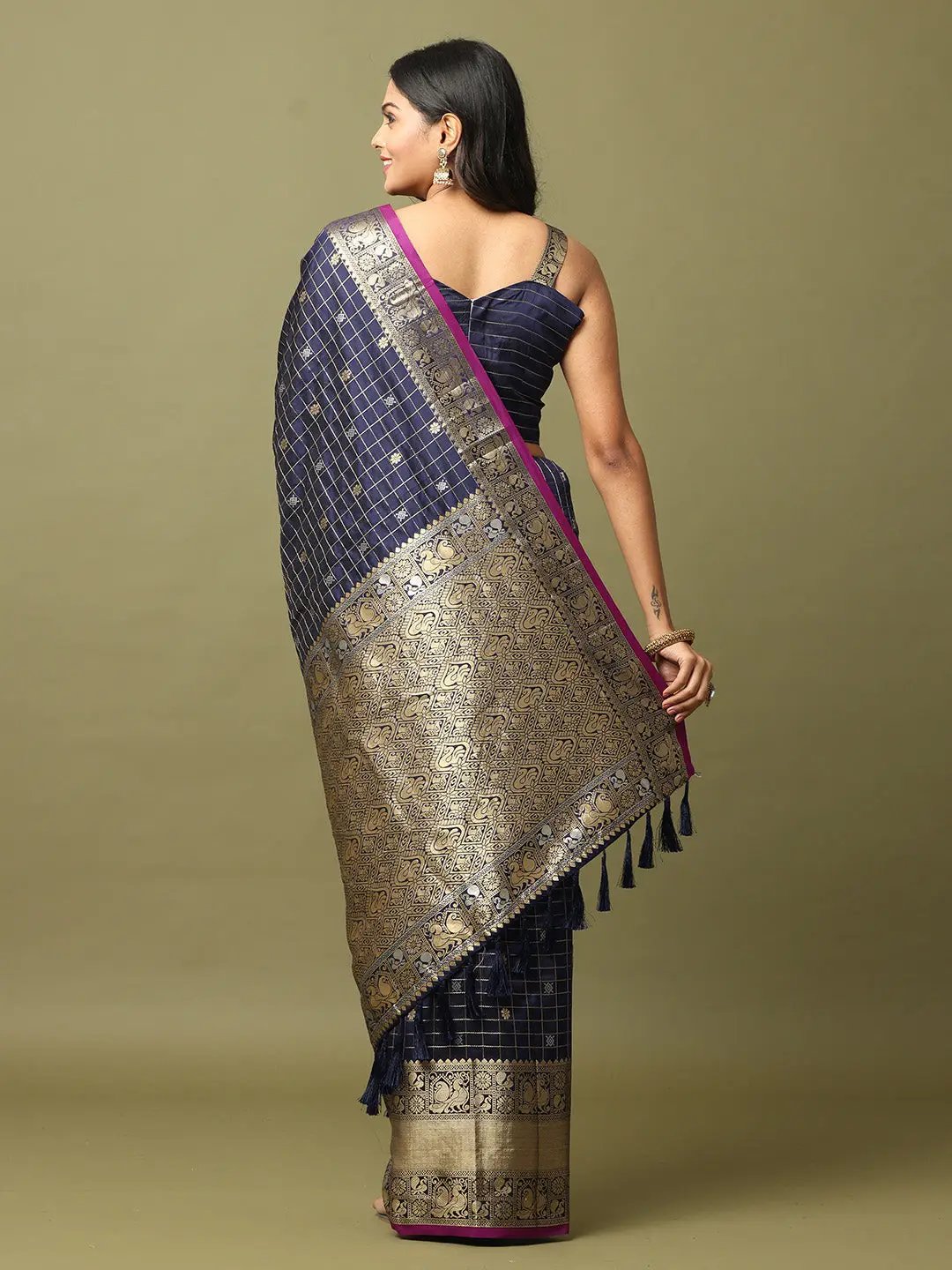  Soft Silk Woven Zari design Kanchi Banarasi Saree 