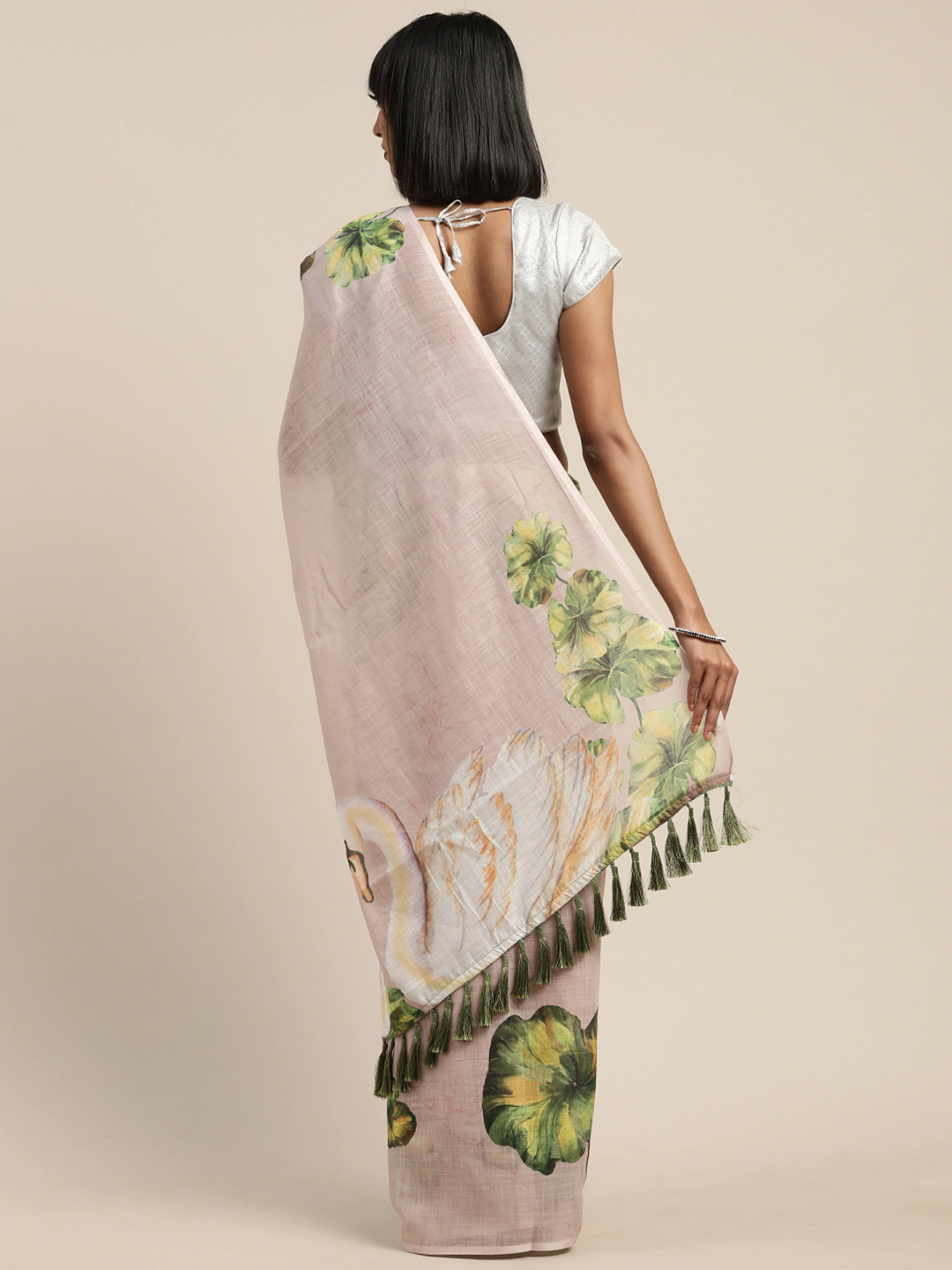 Beautiful Linen Floral Printed Saree