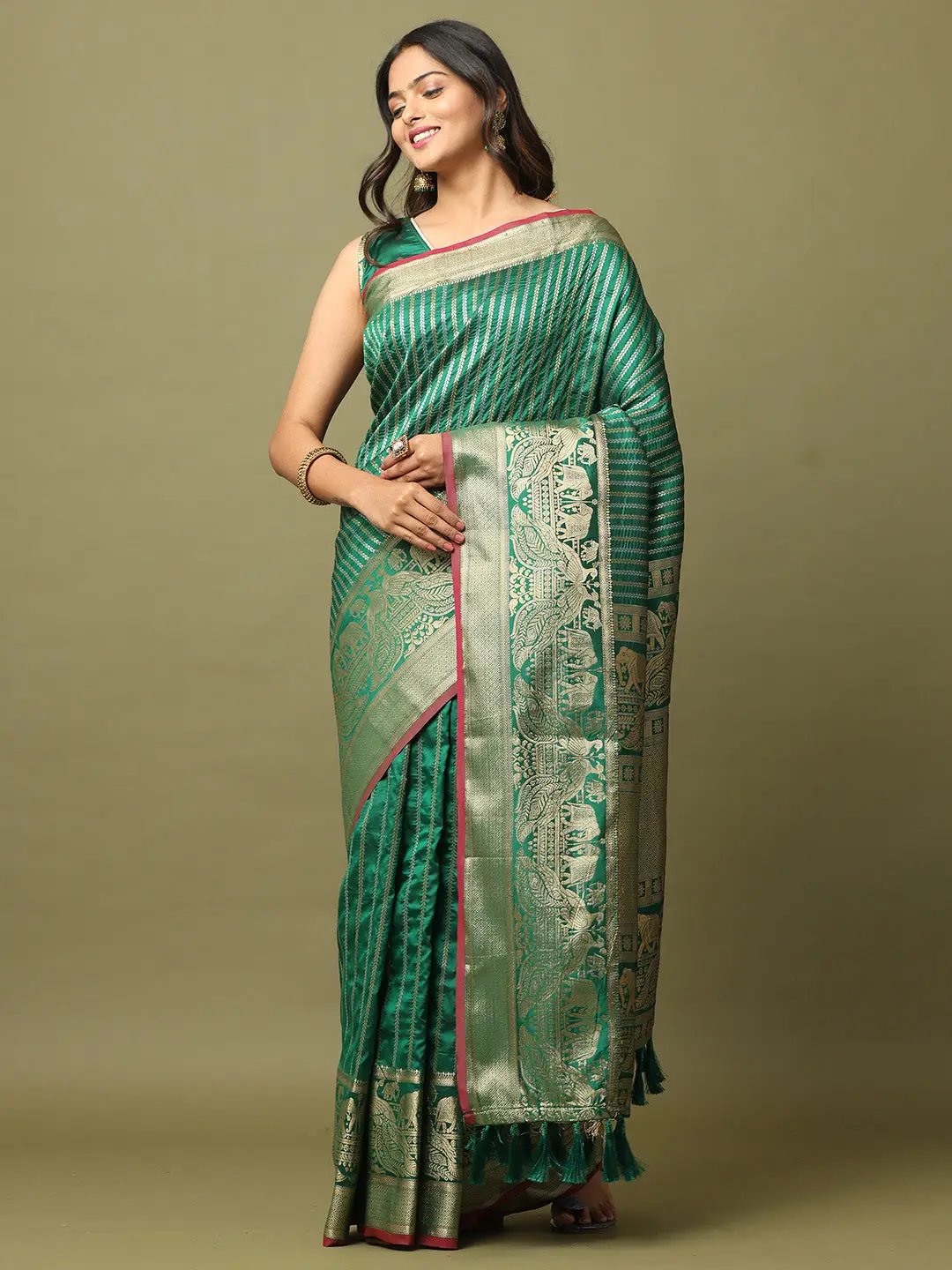 Elegant Soft Silk Zari Kanchi Banarasi Saree