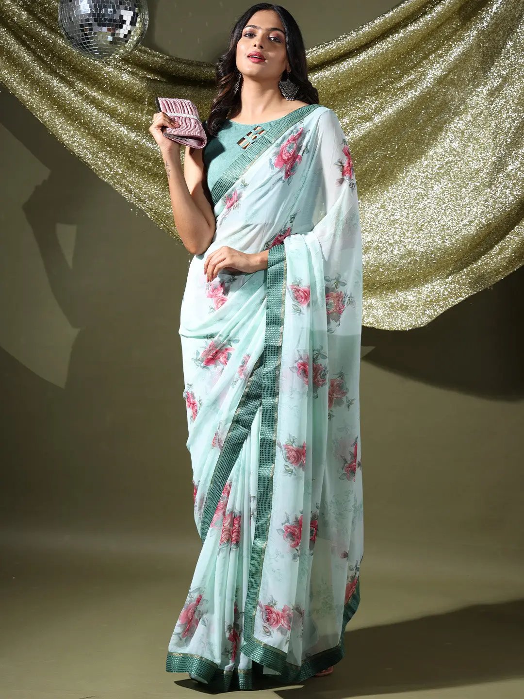  Soft Georgette Multi Colored Saree