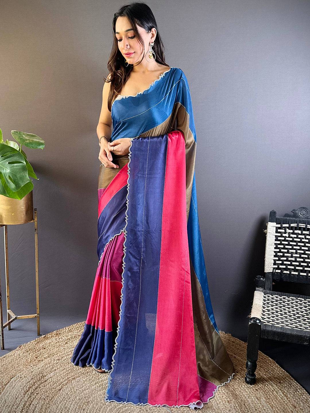 Radiant Multi Color Zarocan Saree