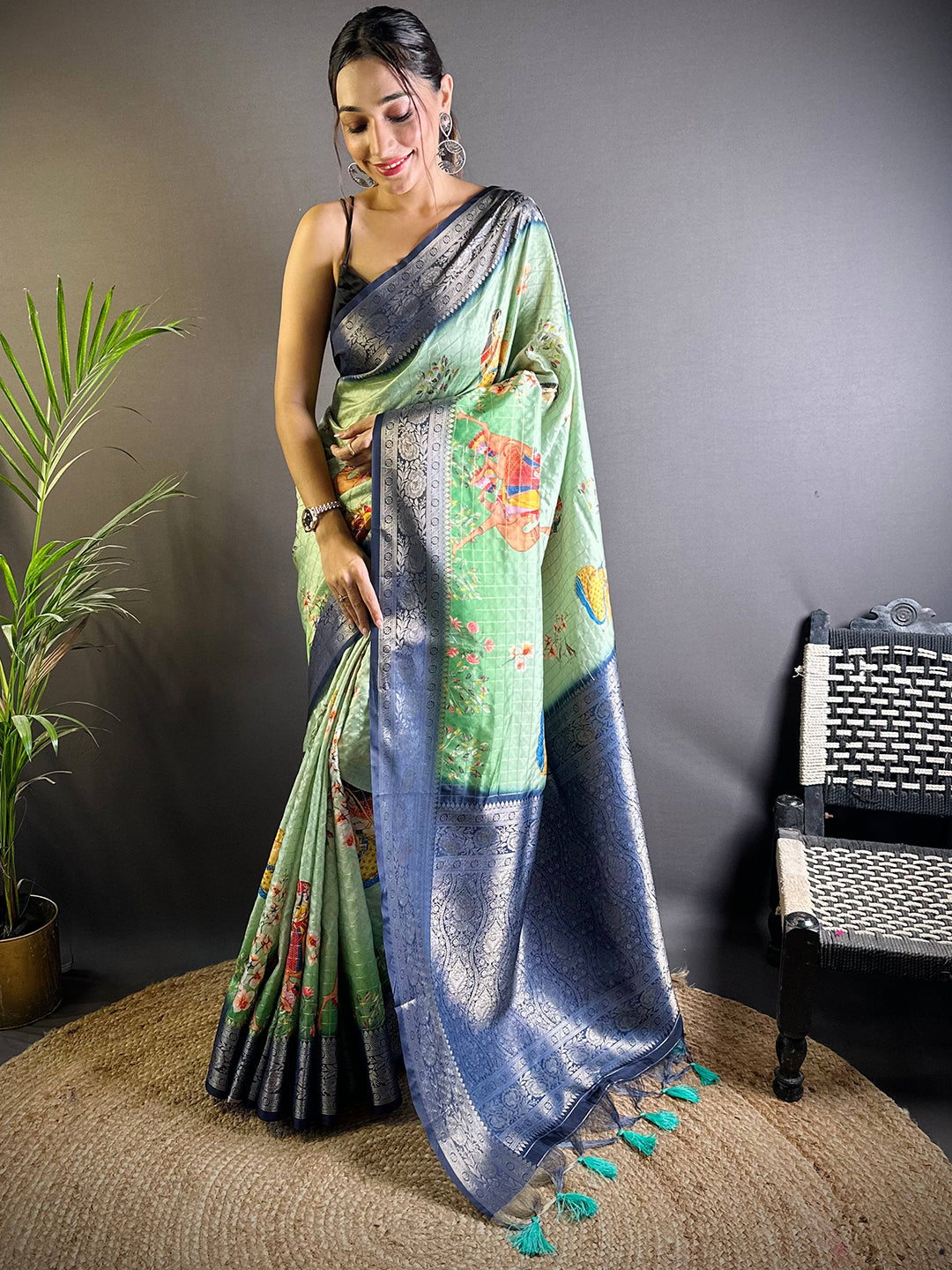 Olive Chex Radiance Banarasi Silk Saree