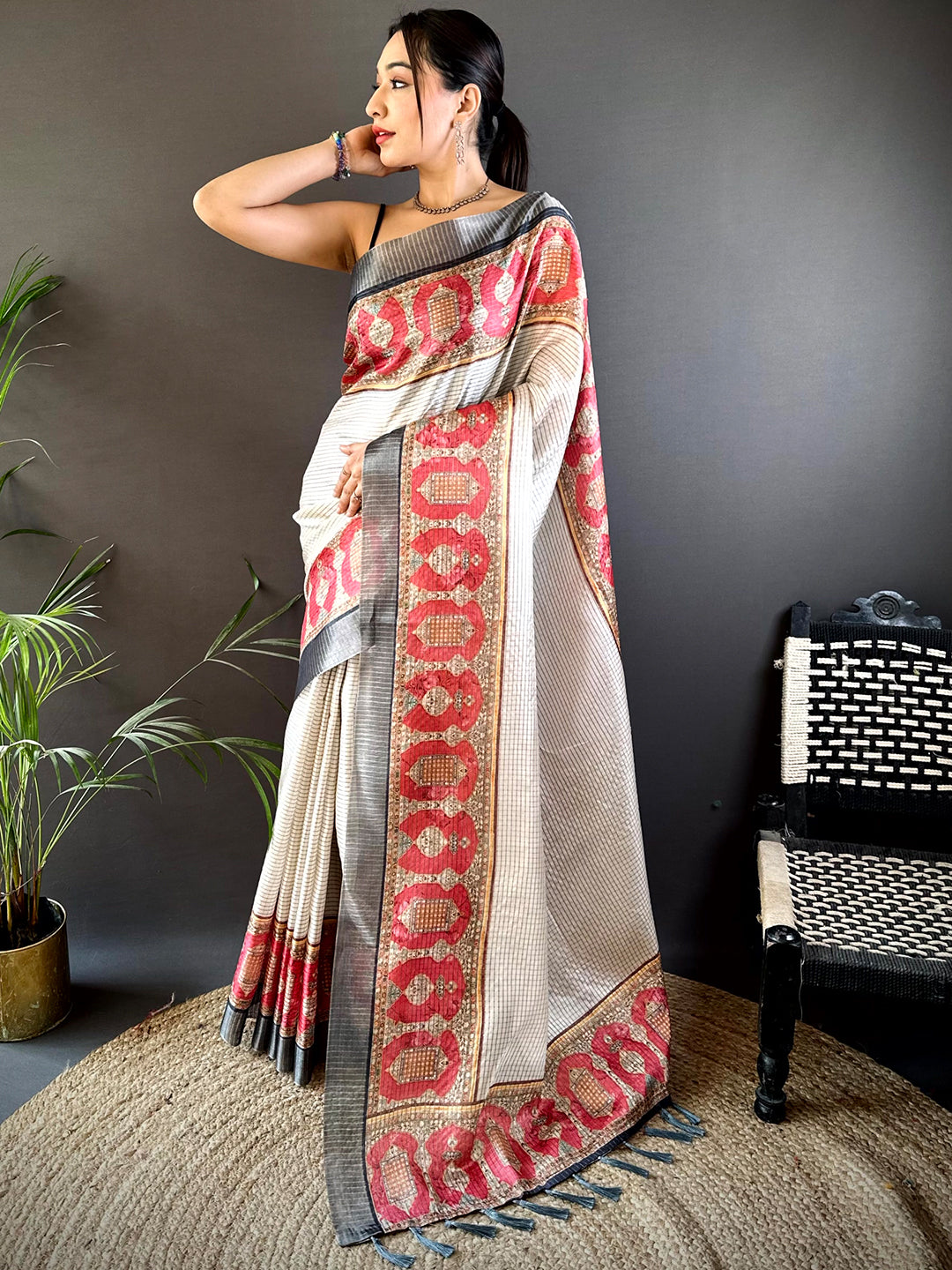 Radiant Rani Soft Silk Digital Print Saree