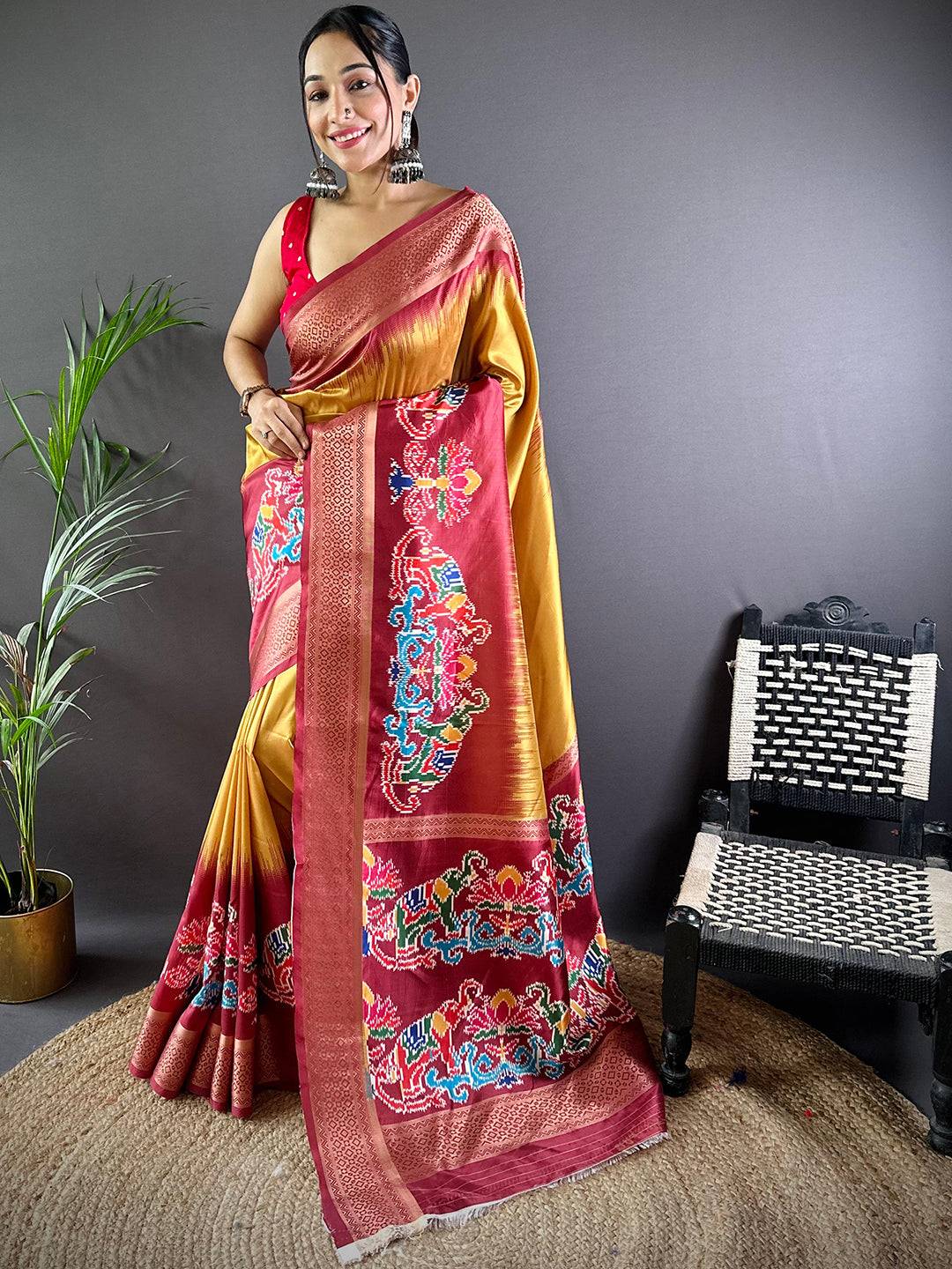 Desert Yellow Banarasi Silk Saree