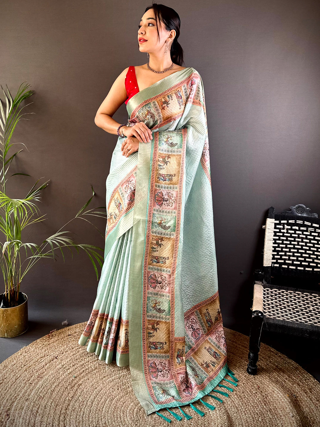 Radiant Sky Blue Soft Silk Digital Print Saree