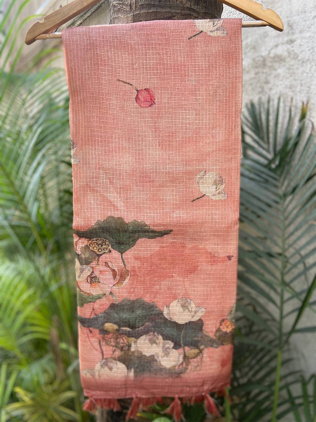 Muvel Colour Soft Kota Doriya Silk Saree With Flower Print
