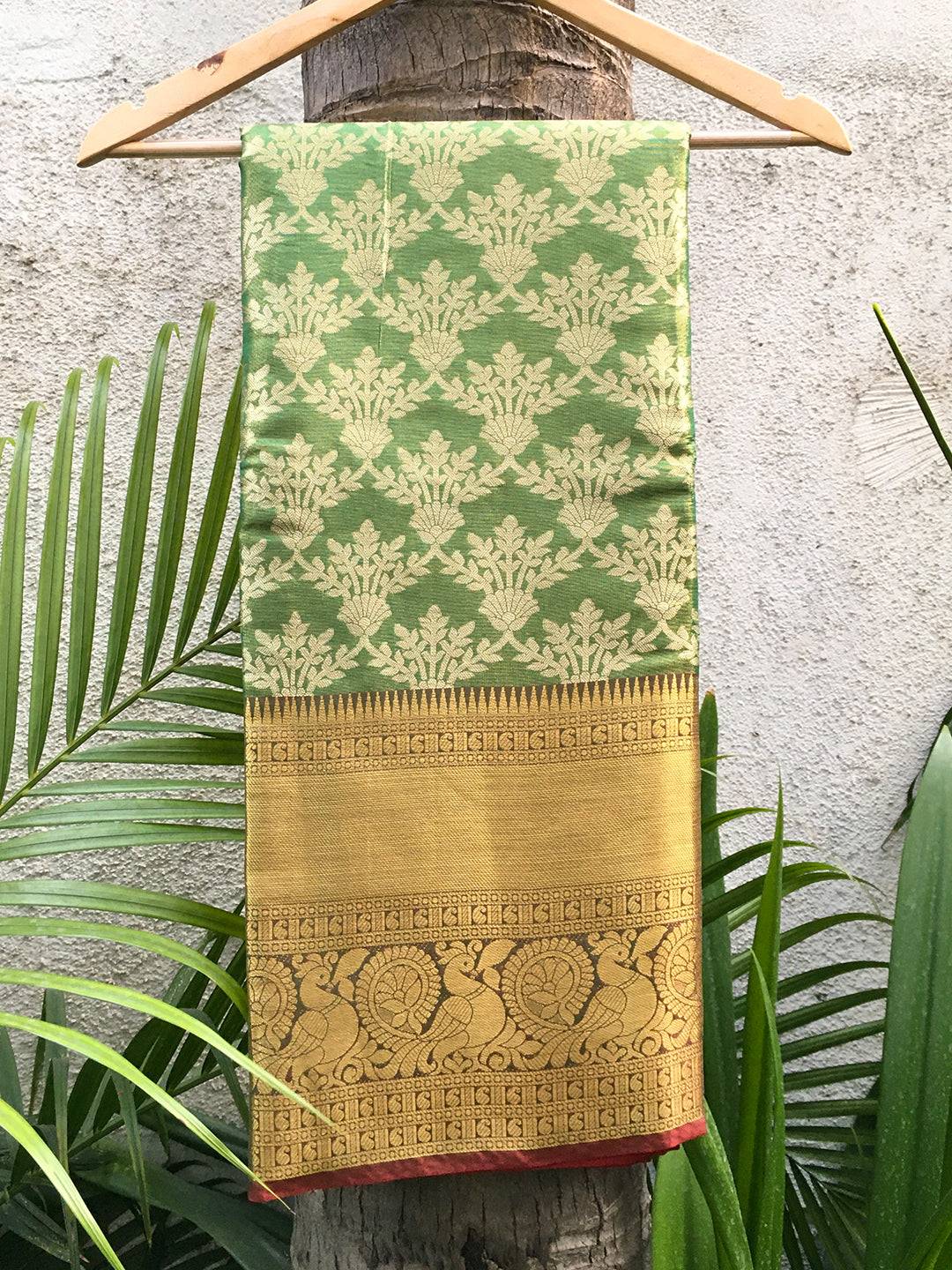 Designer One Gram Gold Tissue Kanjivaram Soft Silk Saree