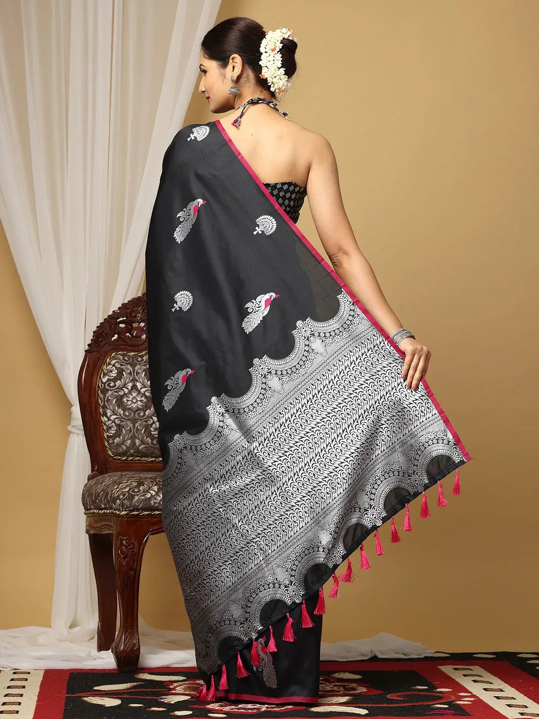  Pure Banarasi Katan Silk Kanchi Zari Weaving Saree