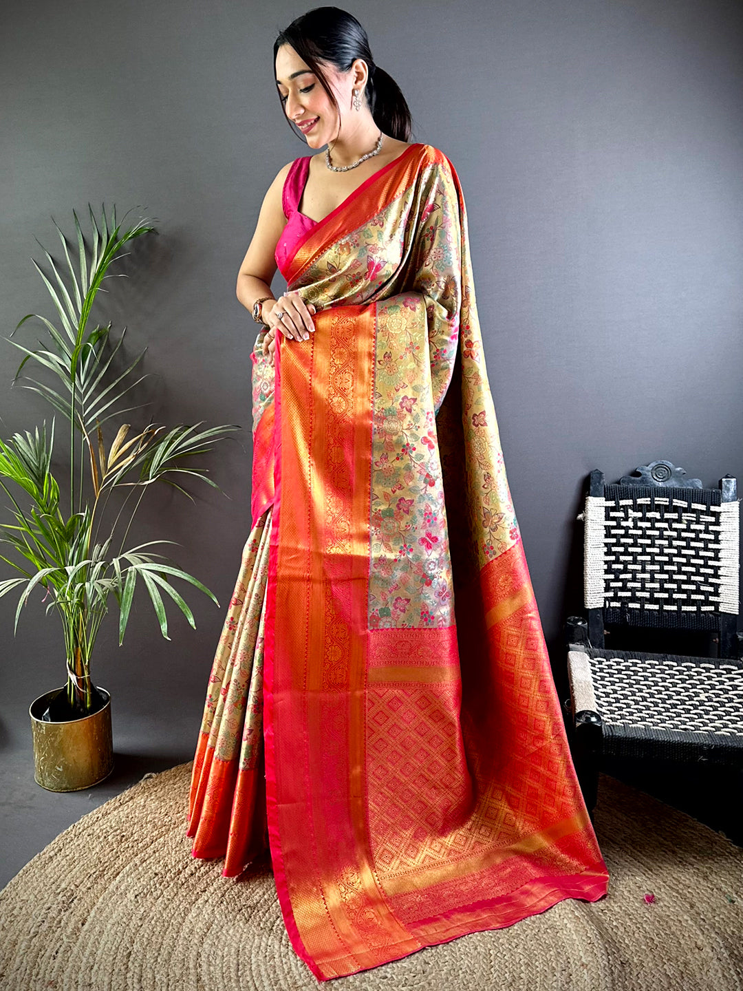 Rani Dharmavaram Butterfly Silk Saree