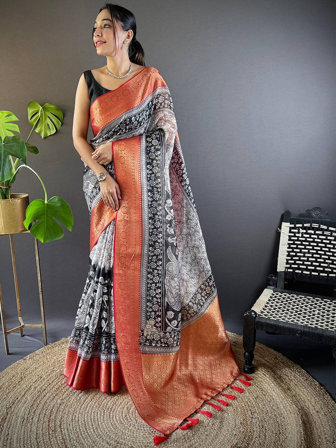 Radiant Kalamkari Kota Saree