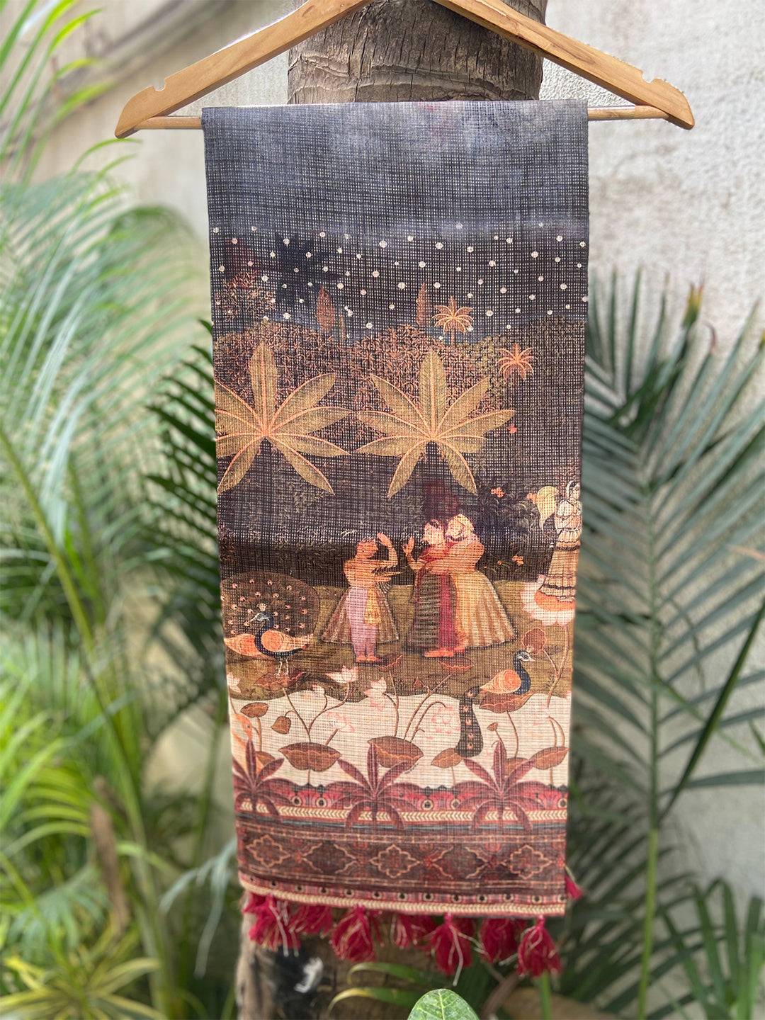 Kota Doriya Silk Saree With Kalamkari Prints & Rich Pallu